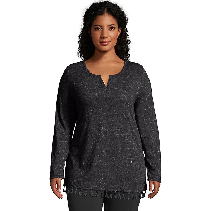 Just My Size Tassel Trim Top