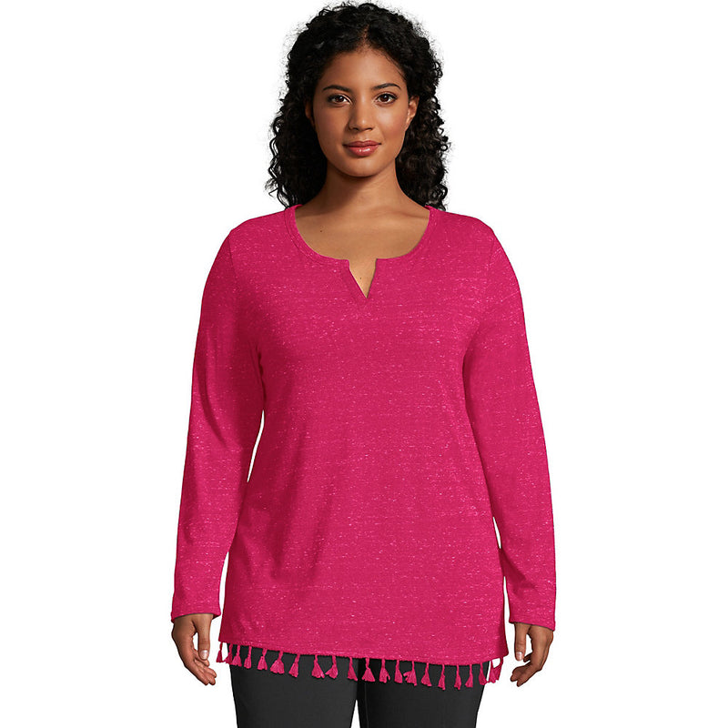 Just My Size Tassel Trim Top