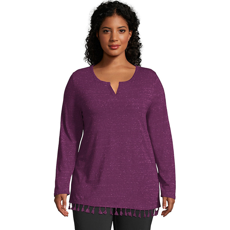Just My Size Tassel Trim Top