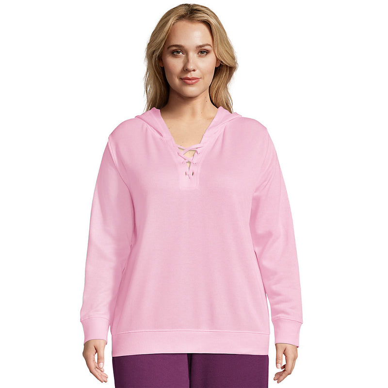 Just My Size French Terry Lace Up Hoodie
