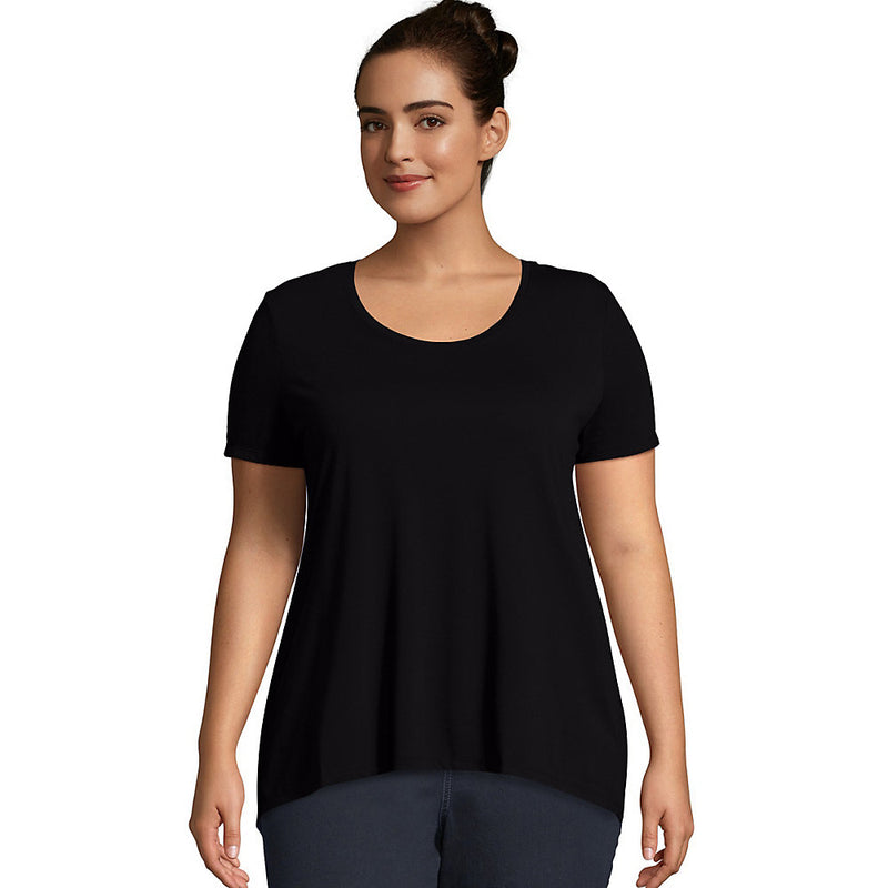Just My Size Pleat Back Hi-Lo Hem Top