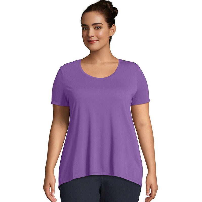 Just My Size Pleat Back Hi-Lo Hem Top