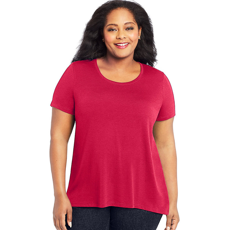 Just My Size Pleat Back Hi-Lo Hem Top