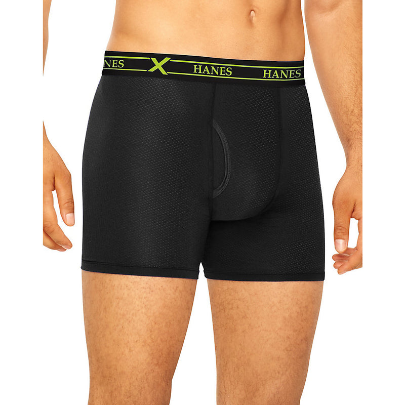 Hanes Ultimateö Men'S Freshiqö X-Tempö Air Boxer Briefs Assorted Black/Grey 3-Pack