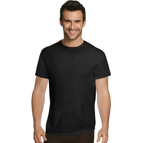 Hanes Ultimateö Men'S Comfort Fit Ultra Soft Cotton/Modal Crew Neck Undershirt Assorted Black/Grey 4-Pack