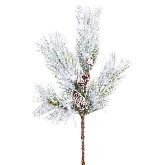 18" White Pine Spray w/Snow-Cones 3/bag