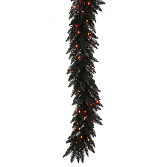 Black Fir with Orange Lights