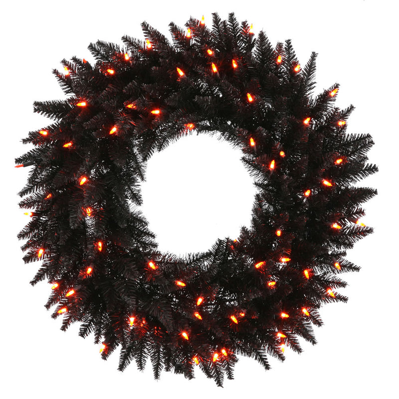 Black Fir with Orange Lights