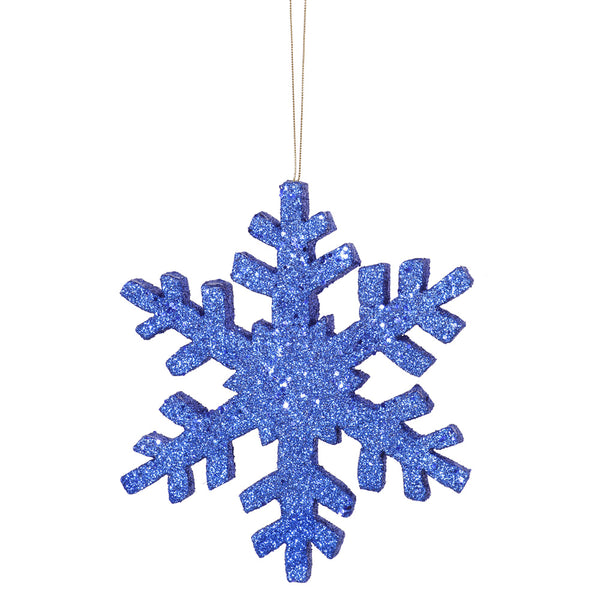 8" Blue Outdoor Glitter Snowflake