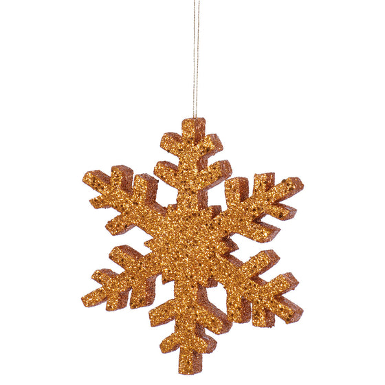 8" Rose Gold Outdoor Glitter Snowflake