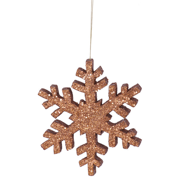 8" Copper Outdoor Glitter Snowflake