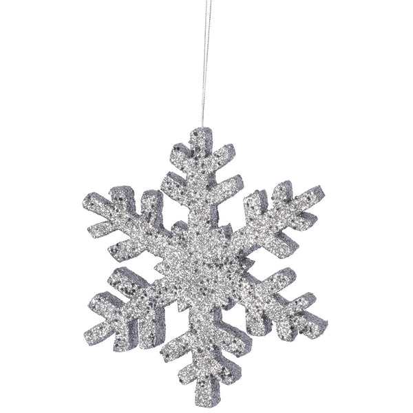 18" Pewter Outdoor Glitter Snowflake