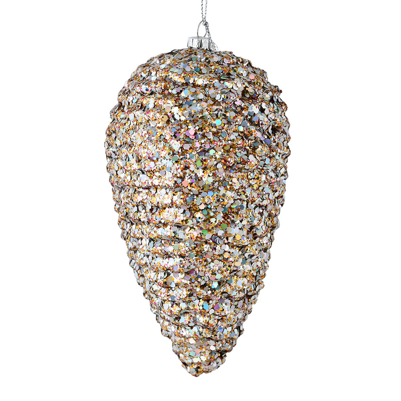 7" Matte Glitter Pine Cone