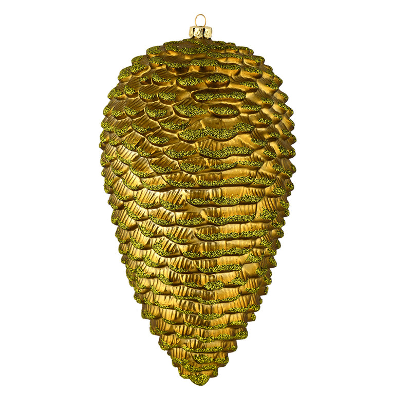 10" Matte Glitter Pine Cone