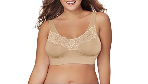 Just My Size Pure Comfort Wirefree Bra With Lace Trim & Back Close