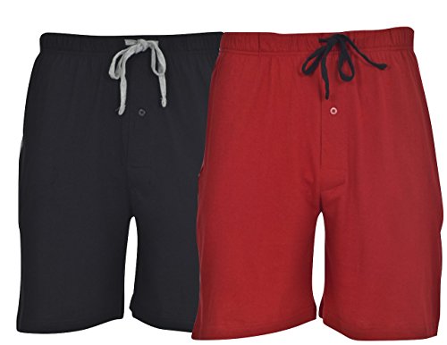 Hanes Men'S Jersey Lounge Drawstring Shorts With Logo Waistband 2-Pack