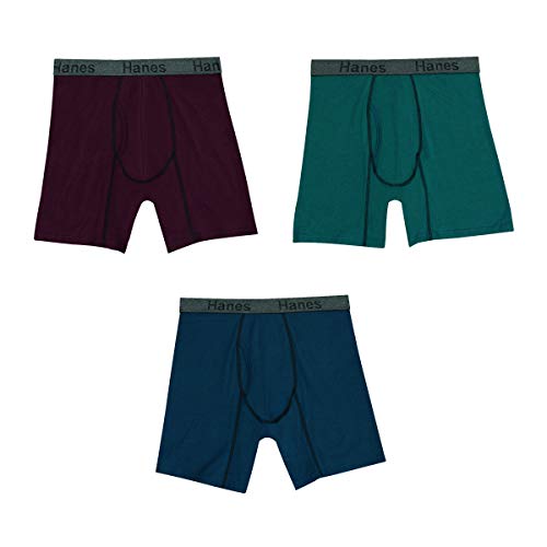Hanes Men'S Comfort Flex Fit Ultra Soft Cotton Stretch Boxer Briefs 3-Pack
