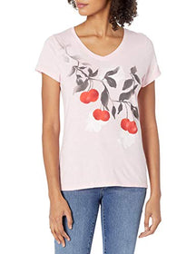 Hanes Women'S Cherries Jubilee Short Sleeve V-Neck T-Shirt