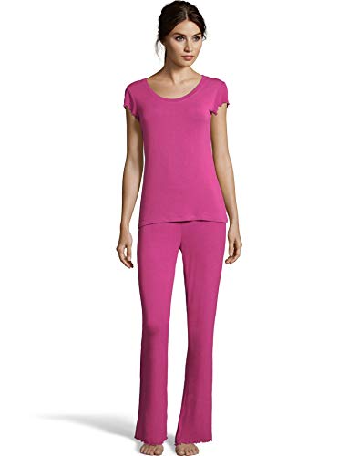 Maidenform Flutter Sleeve T-Shirt & Rib Pants Set