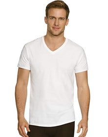 Hanes Ultimate Men'S Comfort Fit White V-Neck Undershirt 5-Pack (4 + 1 Free Bonus Pack)