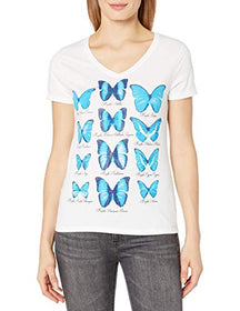 Hanes Women'S Butterfly Collection Short-Sleeve V-Neck Graphic T-Shirt