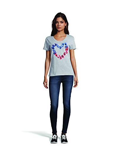 Hanes Women'S Floral Message Short-Sleeve V-Neck Graphic T-Shirt