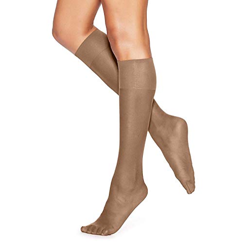 Hanes Silk Reflections Knee Highs Sheer Toe 6-Pack