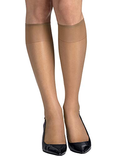 Hanes Silk Reflections Knee Highs Sheer Toe 6-Pack