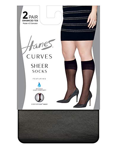 Hanes Curves Sheer Socks 2-Pack