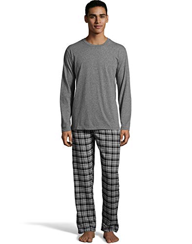 Hanes Men'S Jersey Flannel Sleep Set